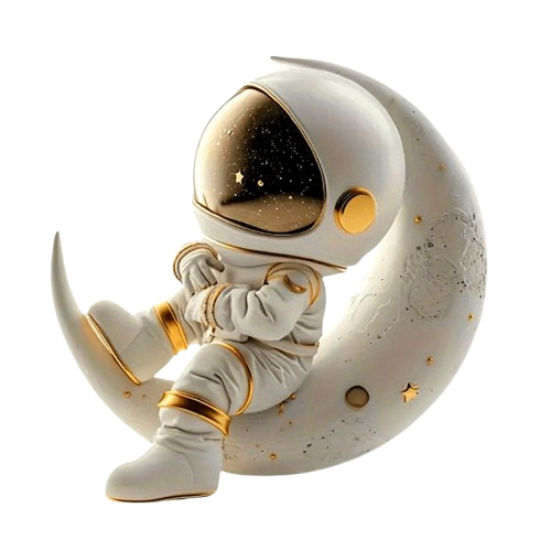 Astronaut on half-moon